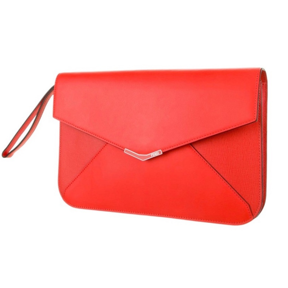 Fendi tangerine clutch